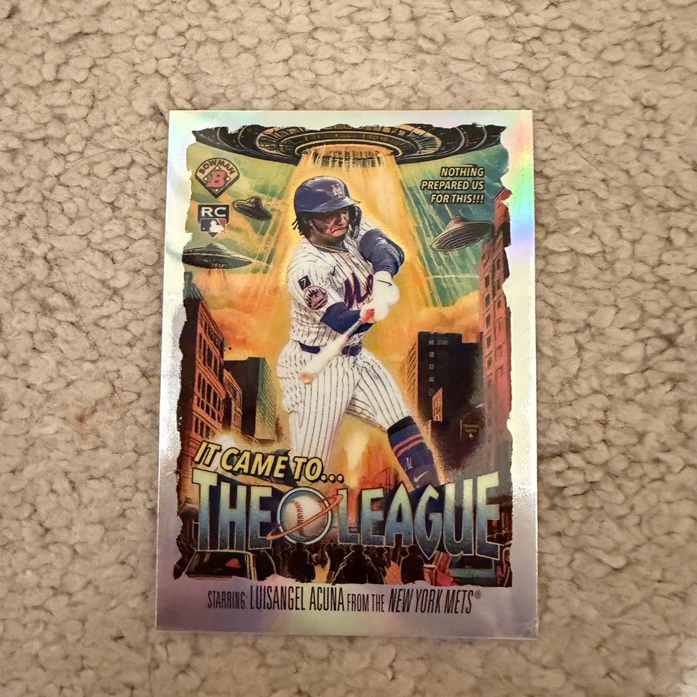 Topps Holographic Baseball Card - Blue, Gold, White